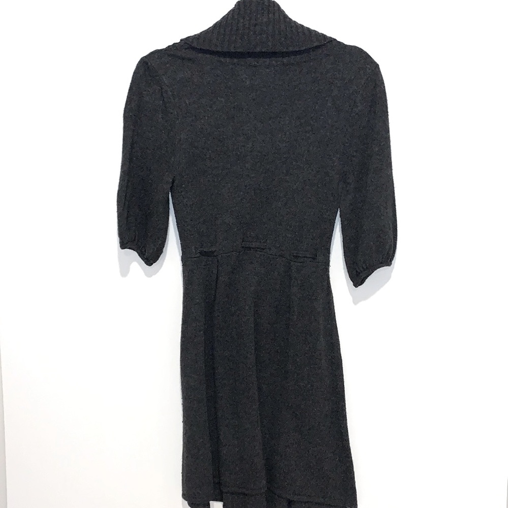 Kaisely Gray Wool Cowl Neck Sweater Dress - Picture 9 of 12